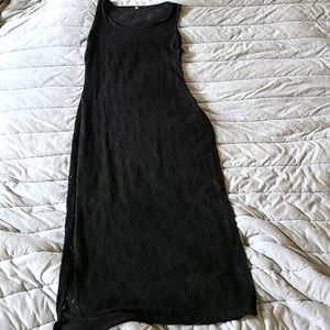 Mesh dress swim cover-up split sides